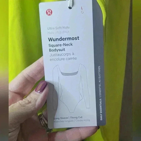 NWT Lululemon Wundermost Ultra-Soft Nulu Square-Neck LS Bodysuit Size Large - Picture 2 of 5